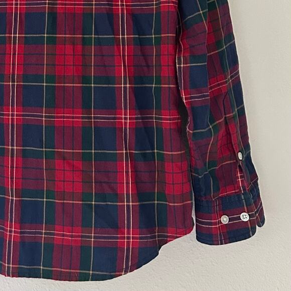 Lauren Ralph Lauren plaid button up ruffle front cotton academia preppy fall M - Picture 11 of 13